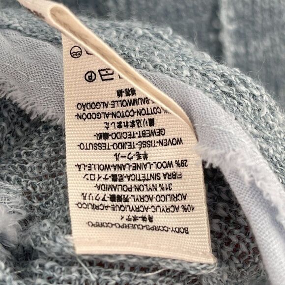 Free People Storm Blue Mountain Song Henley Knit Sweater Long Sleeve Top Medium - Picture 13 of 13